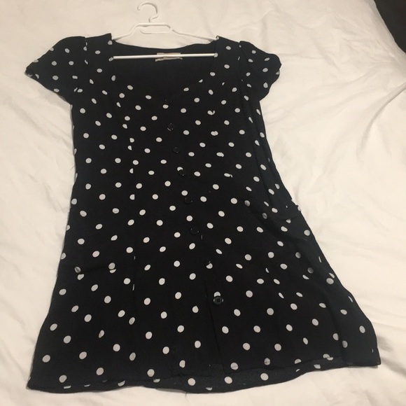 Urban outfitters button up polka dot dress